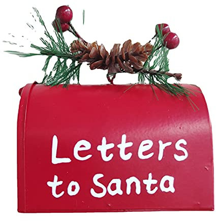 Benoon, cassetta delle lettere di Natale, lettera a Babbo Natale, decorazione artificiale per la posta di Natale, decorazione natalizia per la casa, colore: rosso