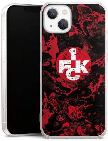 Slim Case extra dünn kompatibel mit Apple iPhone 13 Silikon Handyhülle transparent Hülle Logo 1. FC Kaiserslautern 1. FCK