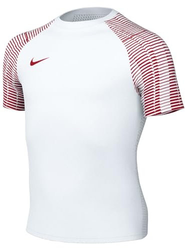 NIKE Y NK DF Academy JSY SS T-Shirt, White/University Red/University Red, M