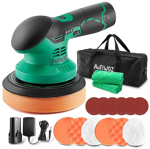 AUTIWOZ Lucidatrice Batteria,Lucidatrice per Auto,1 Batteria,Lucidatrice eccentrica,Lucidatrice Orbita Casuale 8mm,Smerigliatrice Angolare Batteria per Auto,Barche,Mobili