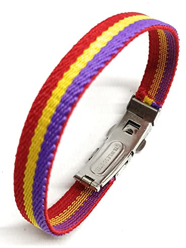 YOJAN PIEL Pulsera Elástica Bandera Republicana | Largo Ajustable | Cierre tipo reloj