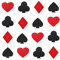 FINGERINSPIRE 40 Stück Selbstklebende Spielkarten-Aufnäher zum Aufnähen von Poker Applikationen Aufnäher Pik/rote Diamanten/Schwarze Keule/rotes Herz computergesteuerte Stickerei Las Vegas