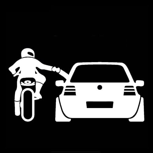 Respect for Bikers Autoaufkleber, MoreChioce 13cm x 20cm Reflektierender Auto Aufkleber Vinyl Dekoration Lustige Sticker 3D Auto Karosserie Fenster Aufkleber Abziehbild Wand Tattoo,Weiß