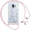Vauki handyband für Samsung Galaxy S9 Hülle mit Band,Silikon Durchsichtig Transparent Flüssig Glitzer mit Kette Kordel Bumper Treibsand Necklace TPU Schutzhülle Case für Samsung S9