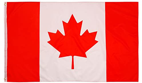 PHENO FLAGS Bandera de Canadá - Bandera canadiense 90 x 150 cm con ojales de latón - Bandera nacional resistente a la intemperie para asta - 100% poliéster