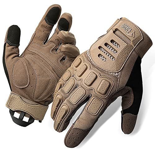 Zune Lotoo Paintball Handschuhe, Atmungsaktive und Verschleißfeste Airsoft Handschuhe mit 3-Finger-Touchscreen, TPR-Aufprallschutz Stoßdämpfende Taktische Gloves mit für Klettern Paintball (M)