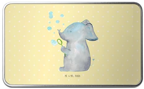Mr. & Mrs. Panda Metalldose rechteckig Elefant Seifenblasen - Geschenk, Heimat, Gute Laune, Aufbewahrungsbox, lustige Sprüche, Liebesspruch,