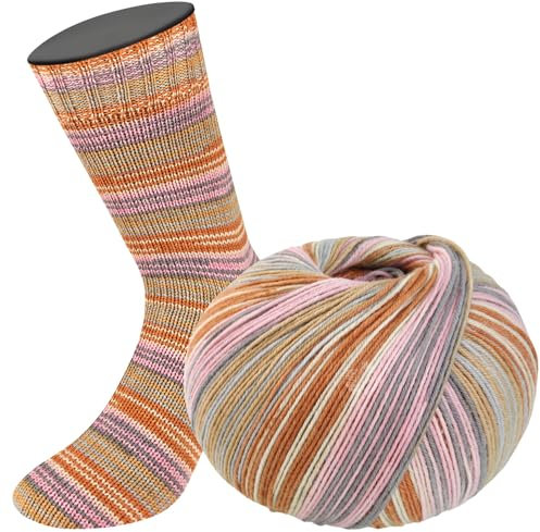 LANA GROSSA Meilenweit Seta | Sockengarn mit Seidenanteil, waschmaschinenfest | Handstrickgarn 55% Schurwolle (Merino), Polyamid, & Seide | 100g Wolle zum Stricken & Häkeln | 400m Garn FB3263