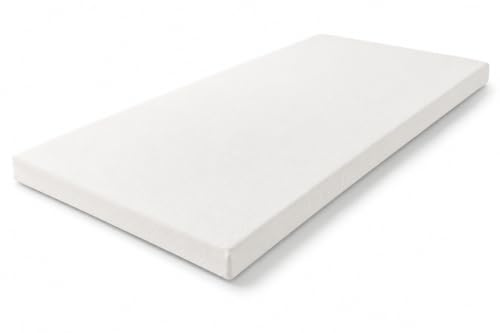 Starlight Beds Europäische Matratzenauflage für Einzelbett, 5 cm tief, 90 x 200 cm, Memory-Schaum-Matratzenauflage mit abnehmbarem Bezug, weiß, Matratzenauflage Euro Single - 90 x 200 x 5 cm