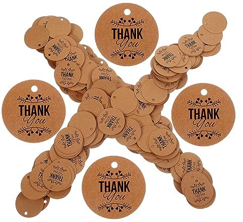 STOBOK 200st Basteln Sie Geschenkanhänger Etiketten Aus Kraftpapier Rundes Etikett Aus Kraftpapier Geschenkanhänger Mit Loch Danke Geschenkanhänger Label-tag Kraft Papier Leer Braut Karte