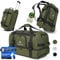 EVERGLOBE Reisetasche mit Rollen 60l Klein - 3in1 Tasche + Trolley + Rucksack | Reisekoffer mit Rollen Travel Bag Sporttasche Duffle Bag Koffer Urlaub Reise Outdoor Sport | Damen und Herren Khaki