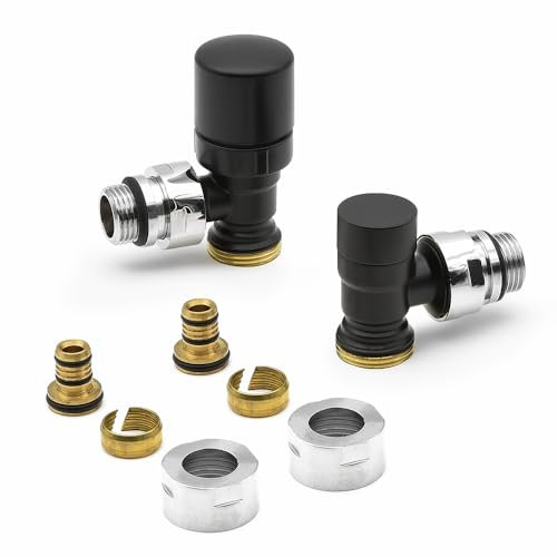 Set valvole scaldasalviette (Nero, Multi 16x2)