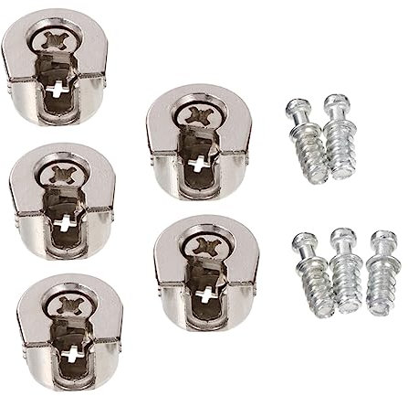 Anneome 5 StüCk MöBelverbinder Aus Legierung Exzenter Schrankverbinder Und Regalhalter FüR Stabile Holzregale Einlegeboden Befestigung Silber Praktische Drei-in-Eins Board Support