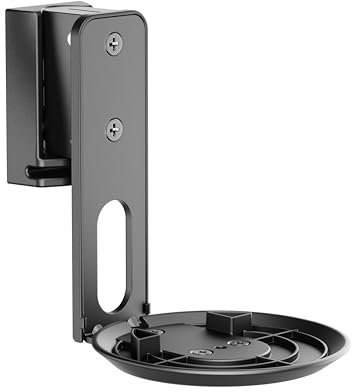 PureMounts Support de Haut-Parleur pour Sonos Era 100, Support Mural pour Haut-Parleur avec Gestion des câbles, pivotant +/-45°, inclinable 0/-18°, Charge admissible 3 kg, Noir