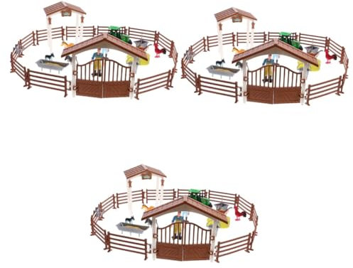 ibasenice 3 Sets Simulationsbauernhof Modell Mini Bauernhof Dekoration Bauernhoftier Fotoornament Bauernhof Szenen Requisite Simulationstier Ornament Mini Landschaftsmodell Gefälschte