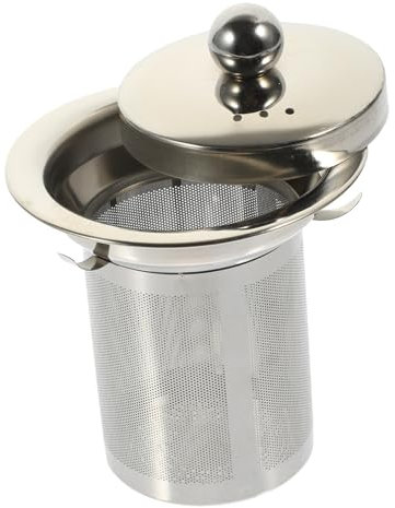 Zerodeko Filtro De Té De Acero Inoxidable Con Tapa Malla Fina y Resistente Repuesto Para Teteras Grandes Reutilizable y Compacto Para Infusiones Fáciles y Limpias
