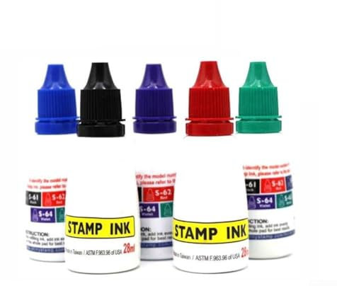 Tinta autoentintable recargable de 25 cc con fórmula a base de agua que garantiza colores brillantes para diversas necesidades de estampado (verde)