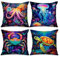 Tucocoo Kissenbezug mit Meereslebewesen (Oktopus, Krabbe, Schildkröte, Qualle), niedlicher Tier-Kissenbezug, bunt, 4er-Set, Cartoon-Motiv, für Couch, Sofa, Büro, Dekoration, Geschenk, 45,7 x 45,7 cm