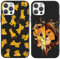 nurkorki 2 Stück Schwarz Handyhülle für iPhone 8 iPhone 7 iPhone SE 2022/2020 Hülle 4,7,Niedlich Löwe Hülle mit Cartoon Muster Tier,Silikon Stoßfeste Kratzfest Schutzhülle Cover für iPhone 7,Anime