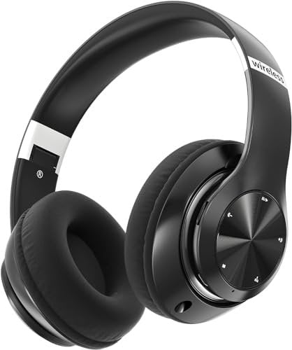 ZTOZ Wireless Headphones Over-Ear Bluetooth Adjustable Headphones 42 Hours of Listening Time Volume Control, Fitting in Gaming/Running/Sports Headphones for iPhone/Android/Samsung - Space Grey