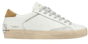 Crime London Niedrige Distressed Sneakers Weiß und Beige