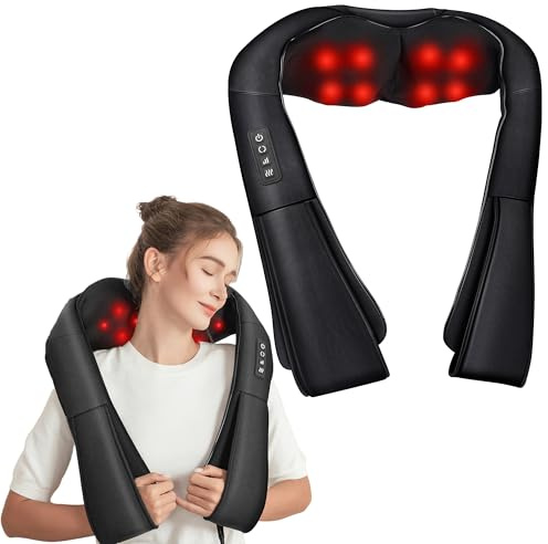 Brelley Massagegerät, Massagegerät Nacken mit Wärme | 3D-Massage, Muskelschmerzen zu Lindern, Geschenke für Frauen und Männer