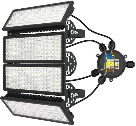 BERSUANG LED Strahler Außen Flutlicht 400W 56000LM 6500K Kaltweiß LED Fluter Außen IP67 Wasserdicht Flutlichtstrahler Verstellbarer 180° Halter Scheinwerfer für Garten, Sportplatz, Terrassen