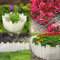 10 Stück Gartenzaun, Gartenzaun, Blumenbeet, Trennwand, Gemüsegarten, Beet-Trennwand, Rasenumfang (weiß)