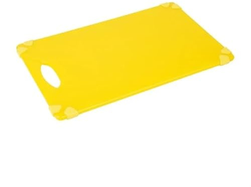 Hygiplas Commercial Grip Chopping Board HDPE 458x306x12mm, Yellow | Commercial-grade build prevents knife damage, while integrated grip pads ensure stability during busy food prep shifts.
