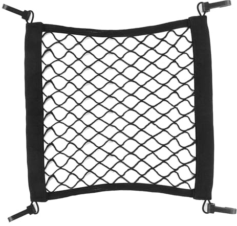 Ltsbaed Gepäcknetz Motorrad Fahrrad Gepäcknetz mit 4 Haken 25 × 30 cm Helmgepäckbefestigung (Schwarz)