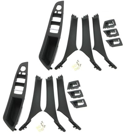 ZSHYTWE 2 Set RHD Car Interior Door Handle Inner Door Panel Pull Trim Cover for BMW 5 Serie F10 F11 520 525 Black Door Handle Interior