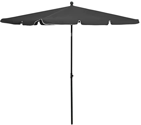 Solivagant Parasol de Jardin avec mât 210x140 cm Anthracite,(3.23 KG)