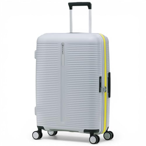 Eminent Finno Koffer Mittelgroß leicht, Hartschalenkoffer Trolley | Reisekoffer mittelgroß, 3,0 kg leicht, 73L, 4 Rollen, erweiterbar 66x46x26 auf 30, TSA Schloss, Polypropylen, Grau