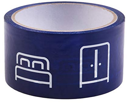 Easymove Umzugsklebeband - Schlafzimmer - 40 m x 50 mm - Selbstklebend - Mit Symbolen zur einfachen Zuordnung - Ideal für Umzüge / Karton-Kennzeichnung / Farbiges Packband / Karton-Aufkleber / B22201