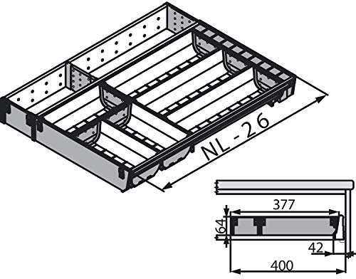 BLUM ORGA-LINE Besteckeinsatz/Facheinteilung Set ZSI.XXXKI4, Nennlänge 450 mm