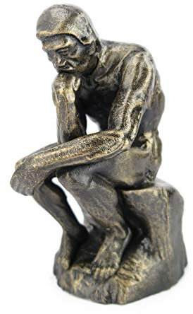 Clever-Deko Skulptur DER DENKER von Rodin Gusseisen in Bronze-Optik Statue im Antik-Stil
