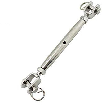 SUPERTOOL Stainless Steel Turnbuckle, M8 Stainless Steel Closed Body Jaw Turnbuckle Rigging Screw Jaw for Adjusting Tension On Ropes, Cables and Lines