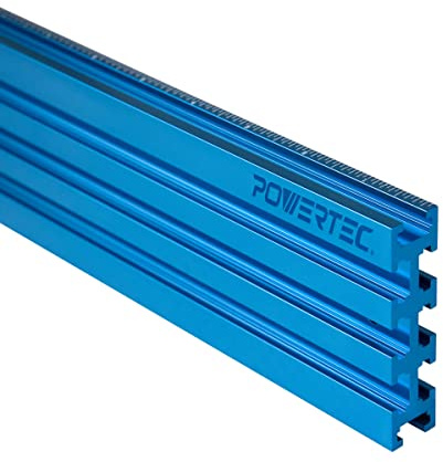POWERTEC 71488 Multi T-Gleis-Zaun mit Lasermessung rechts nach links, 7,6 cm hoch x 61 cm lang, mehrspurig