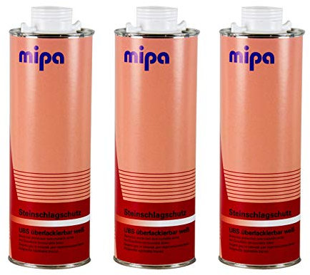 3x MIPA Steinschlagschutz Unterbodenschutz UBS überlackierbar weiß 1 L Liter