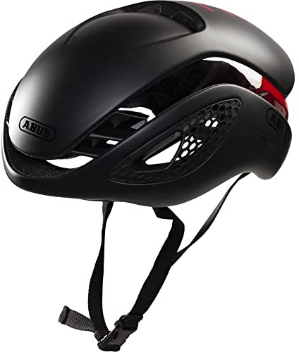 ABUS Rennradhelm GameChanger - Aerodynamischer Fahrradhelm mit optimalen Ventilationseigenschaften für Damen und Herren - Schwarz/Rot, Größe L