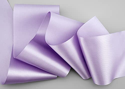 finemark 3 m x 72 mm Satinband Sophie Flieder Lavendel (024) Satin Tischband Schleifenband ohne Draht breites weiches Band Tischdekoration Tisch Deko Geschenkband mit einseitigem Glanz