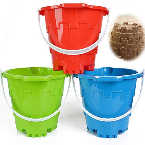 Anzmtosn Burgeneimer, Sandspielzeug, Strand Spielzeug Set für Kinder, Strandeimer, Kids Beach Toys, Sandwanne, Garten Spielzeug Sandkasten Gartenwerkzeuge (3-teiliges Set)