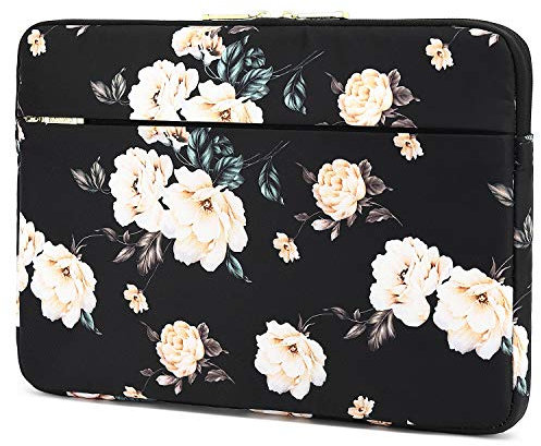 KAYOND 13 inch Laptop Sleeve, Compatible MacBook air 13.3 MacBook pro 13.3 and 12.5-13.3 inch Notebook Computer, Water Repellent Laptop Bag,Shockproof case (13-13.3 inch, Black Peony)