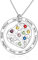 Collier Prénom Personnalisé en Agent Sterling 925 Pendentif Collier Arbre de Vie Gravure 1 à 10 Noms d'enfants Pierre de Naissance Mère Famille Grand-mère Bijoux Rond Bague
