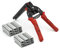 M Type Hog Ring Pliers Multifunctional with 1200 PCS M Staples, Automatic Fencing Tool for The Repair Or Installation of Various Animal Pet Cages (Red)