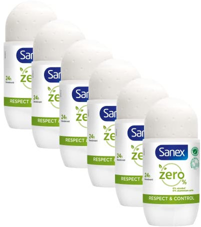 Sanex Zero% Respect & Rontrol Deodorant Roller - 6 x 50ml - Vorteilspack