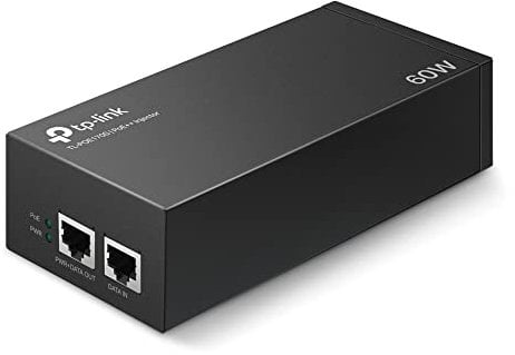 TP-Link TL-POE170S PoE++ Injektor (2 Gigabit-Ports, kompatibel mit 802.3af /at/bt, Gesamtleistung mit bis zu 60W, Wandmontage und Desktop-Design, Plug and Play) Schwarz