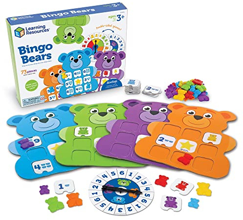 Learning Resources Bingo-Bären, Additions- und Subtraktionsspiel, Mathematikspiele für Kinder, Lernspiele, Vorschulmathematik, Montessori, 99 Teile, ab 5 Jahren