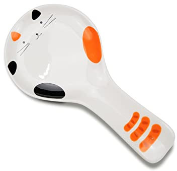 Cat Spoon Rest,Cute Spoon Holder for Stove Top,Spoon Rest Ceramic for Kitchen Counter (Color)