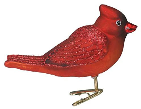 Old World Christmas Kardinal-Glasfigur für den Weihnachtsbaum, Leuchtend rot